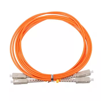 Skaidulinis optinis kabelis Extralink EX.3692 — FTTH OM2 SC-SC, 1 m, pilnas dupleksas, raudonas