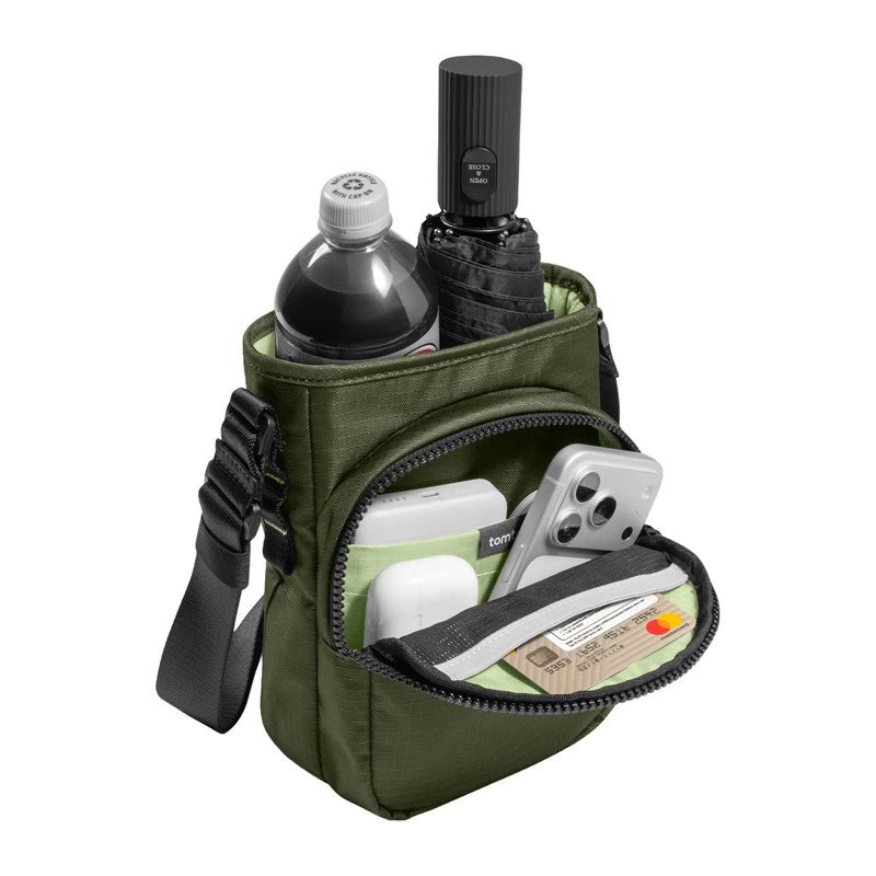 Tomtoc GameOn-G50 Switch 2 JoyCarry Sling Bag žalia – nešiojimo krepšys Nintendo Switch OLED ir Switch 2