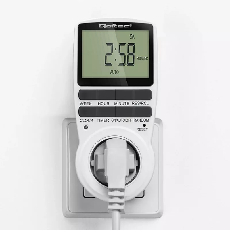Elektroninis laikmatis QOLTEC PC0628 su LCD ekranu, 24 valandų atgalinis skaičiavimas