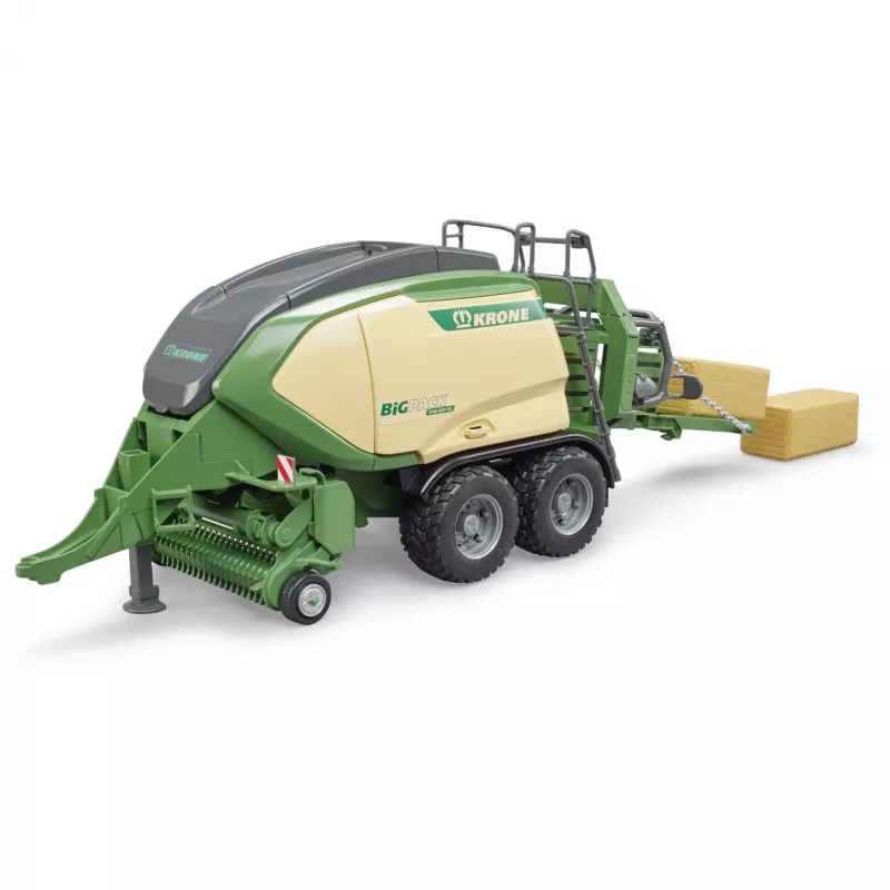 Bruder 02033 Krone Big Pack 1290HDP VC modelis-presė, mastelis 1:16, komplekte 2 stačiakampiai ryšuliai, žalios spalvos