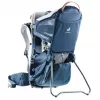 Kūdikio nešimo kuprinė DEUTER Kid Comfort Active – mėlyna, poliamidas, iki 22 kg, saulės stogelis, kojų atrama, VariQuick, Lite Air