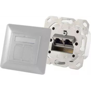 Dvigubas RJ-45 lizdas ShiverPeaks 74280-PW — Cat6a, 500 MHz, perlų baltumo, metalinis korpusas