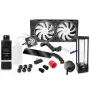 Alphacool 11992 vandens blokas – Acetalas – Akrilas – Aliuminis – Žalvaris – Varis – Nikelis – Nerūdijantis plienas – Juodas – Skaidrus – 1/4 colio – 60 °C – 0,8 baro