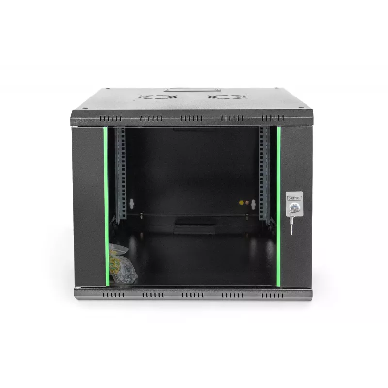 DIGITUS Professional Unique DN-19 09U-6/6-SW - tinklo spinta - skirta montuoti ant sienos - juoda, RAL 9005 - 9U - 48,3 cm (19 inch)