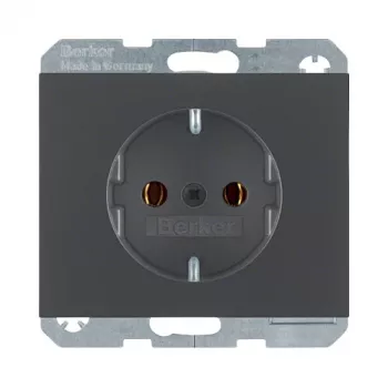 Kištukinis lizdas Type F berker 47157006, 16 A, 250 V, antracito spalvos, termoplastinis korpusas