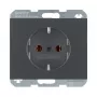 Kištukinis lizdas Type F berker 47157006, 16 A, 250 V, antracito spalvos, termoplastinis korpusas