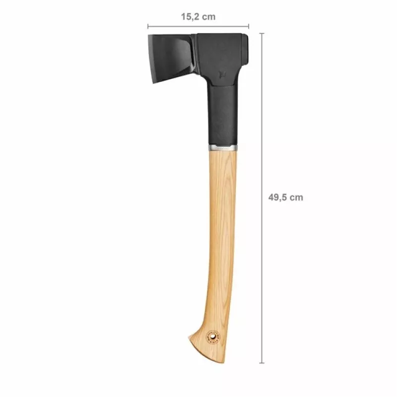 Fiskars Norden N12 skaldymo kirvis, hikorijos medienos kotas