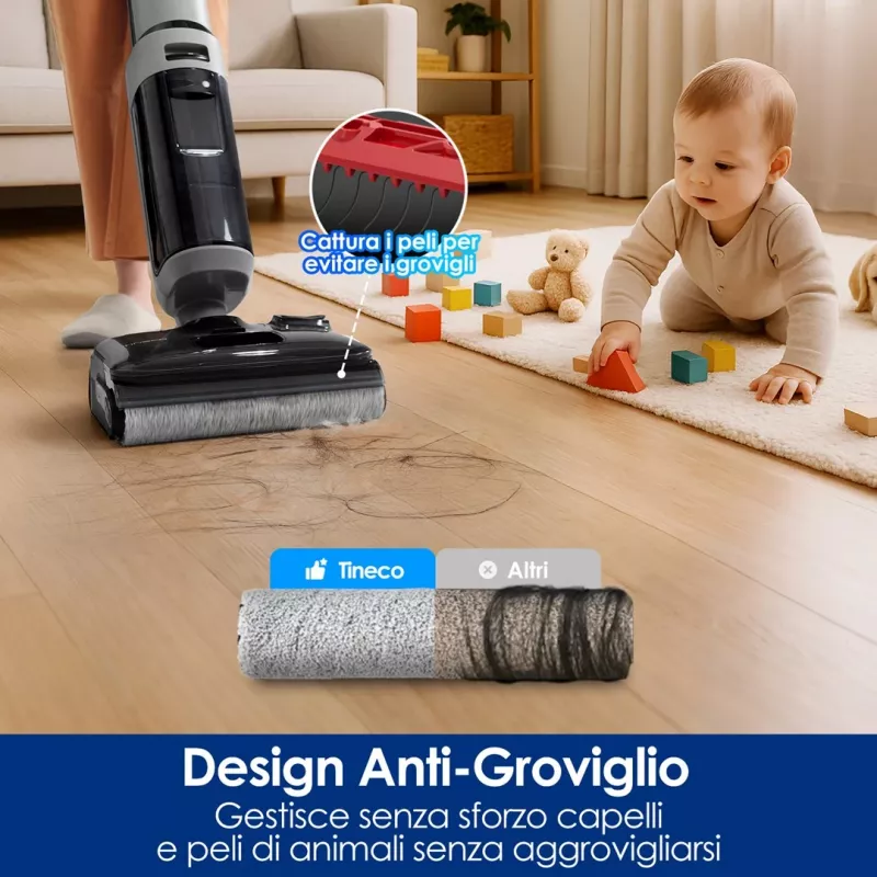 Belaidis grindų valiklis Tineco Floor One i5 Stretch Plus – lengvas šlapias ir sausas vertikalus grindų plovėjas