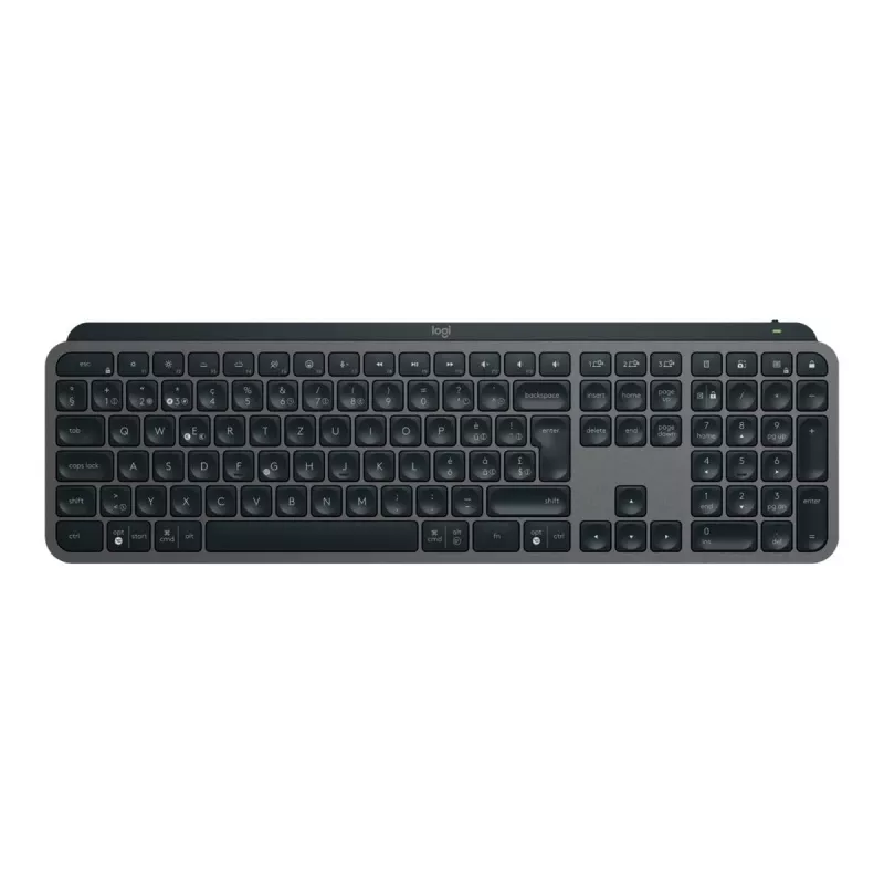 Belaidė pilno dydžio klaviatūra Logitech Master MX Keys S - Graphite, Bluetooth & 2,4 GHz (Nano), USB-C įkraunama, su foniniu apšvietimu, QWERTY US International
