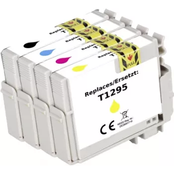 Renkforce rašalo rinkinys, suderinamas su Epson T1295 (C13T129540), juoda, žydra, raudona, geltona RF-I-T1291-4BKCMY4PK RF-5718864