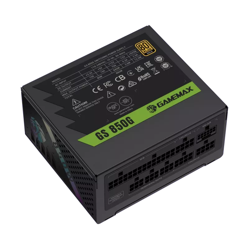 Gamemax GS 850G 850W maitinimo blokas, 80 PLUS Gold