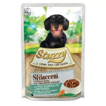STUZZY Shreds su triušiena ir daržovėmis – šlapi šunų ėdalas – 100 g