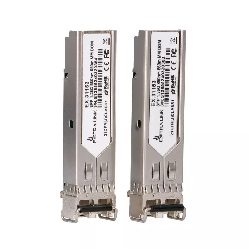 SFP modulis Extralink 1,25Gbps LC/UPC 850nm 550m daugiamodis (2 vnt. rinkinys)