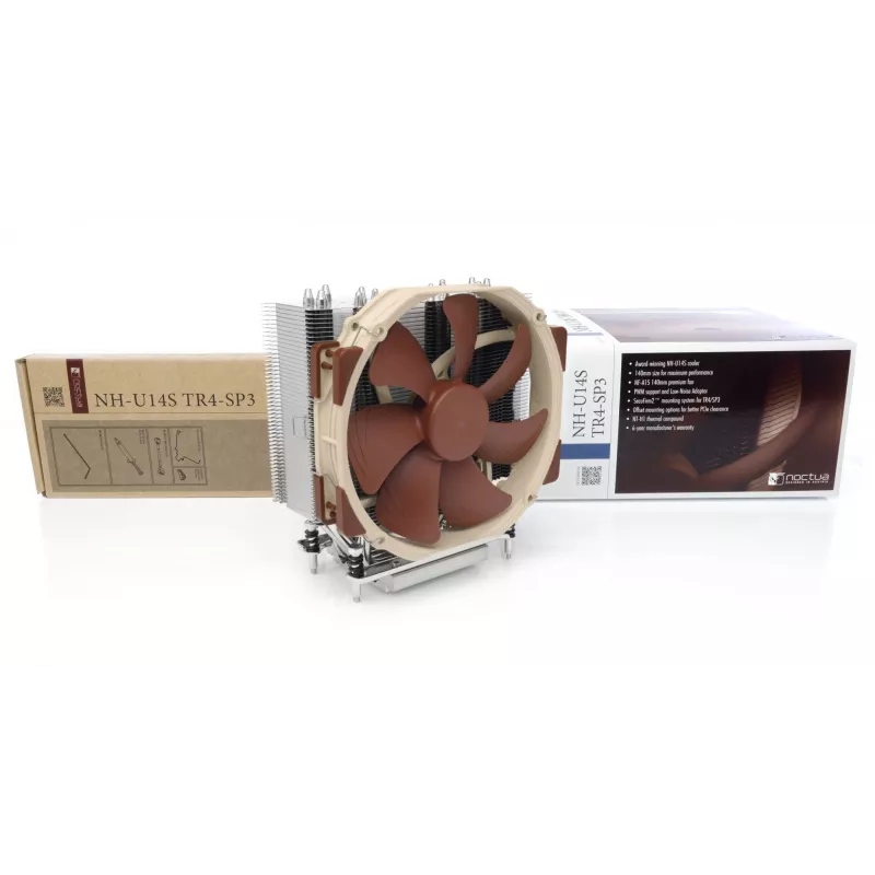 CPU aušintuvas Noctua NH-U14S TR4-SP3 — 140 mm ventiliatorius, lizdas TR4/SP3, 165 mm aukštis, 1.03 kg