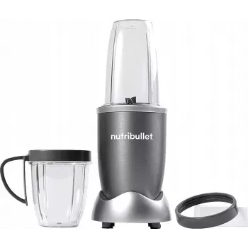 Taurinis blenderis NUTRIBULLET NB606B 600 W, Tritan ąsotis 0,7 L, 6 peiliukai, 1 greitis, 500 ml puodelis, pilka