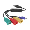 DeLock USB 2.0 išorinis 4 prievadų kabelinis USB šakotuvas - šakotuvas - 4 x USB 2.0 - stalinis (61724)