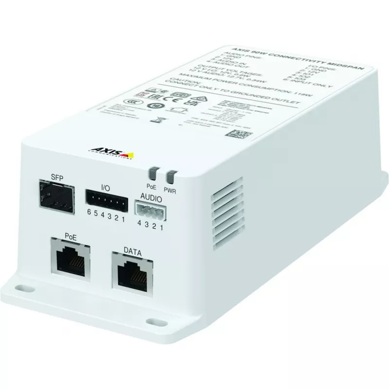 Midspan Axis TU8003 90W laidinis Ethernet 10/100/1000 Mbit/s baltas