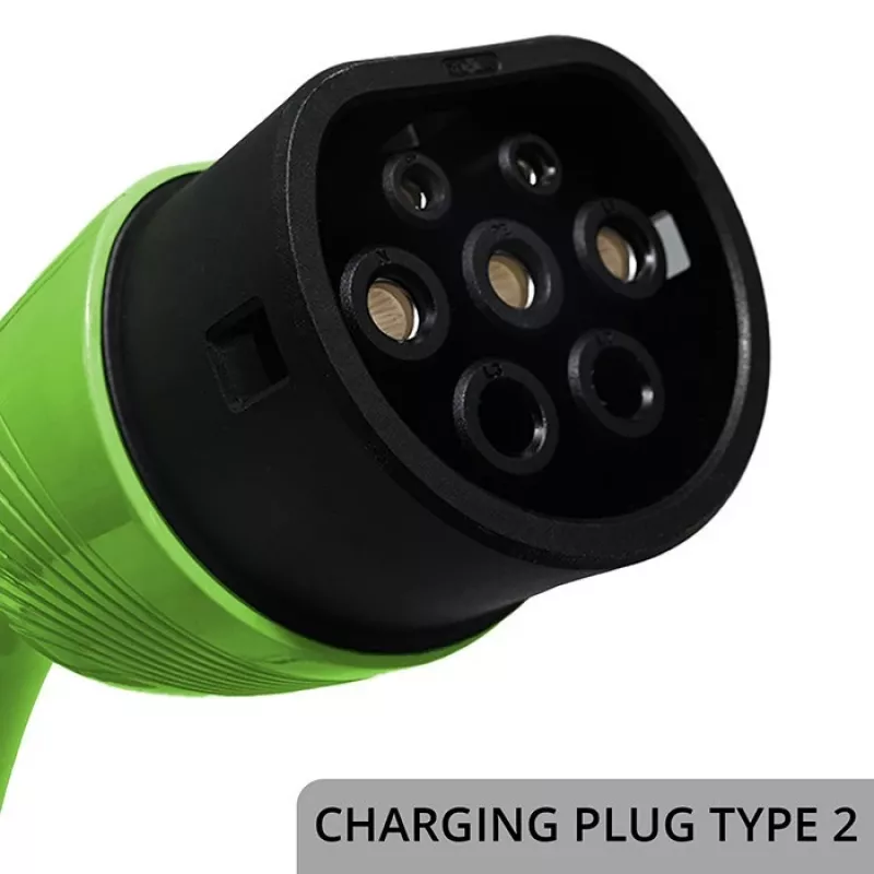 Elektrinės transporto priemonės įkroviklis QOLTEC EV car charger w/ adjust. Type2 2in1 3.5kW – kompaktiškas AC įkroviklis, 2 tipo kištukas, 3,5 kW