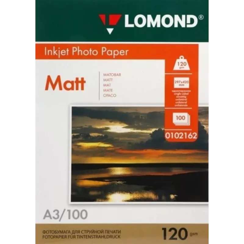 Lomond foto rašalinio spausdintuvo matinis popierius 120 g/m² A3, 100 lapų