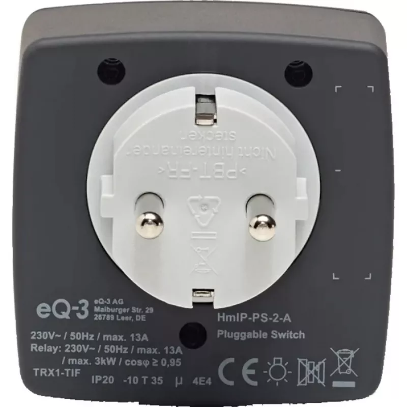 eQ-3 AG Homematic IP 161613A0, vidaus naudojimui, antracito spalvos, plastikinis, IP20, 70 mm