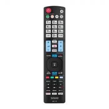 SAVIO RC-11 infraraudonųjų spindulių nuotolinio valdymo pultelis LG televizoriams, juodas, 10 m atstumas, 1 įrenginys
