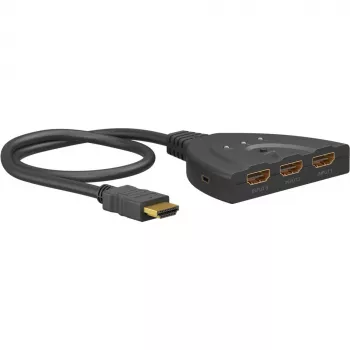 HDMI jungiklis 3 į 1 (4K @ 60Hz), GOOBAY, juodas, 55 cm laidas
