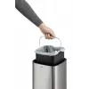 Šiukšliadėžė Durable NO TOUCH 6L stačiakampė nerūdijančio plieno sidabrinė juoda