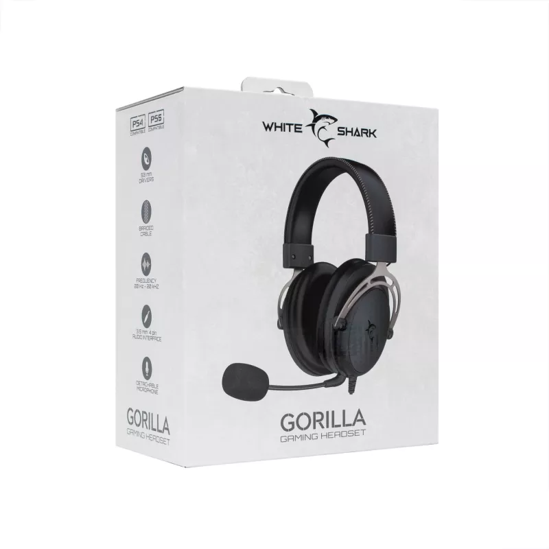 Ausinės White Shark GH-2341 Gorilla juodos/pilkos spalvos