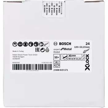 Bosch X-LOCK R444 Expert šlifavimo diskas metalui 125 mm K24