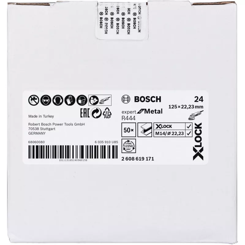 Bosch X-LOCK R444 Expert šlifavimo diskas metalui 125 mm K24