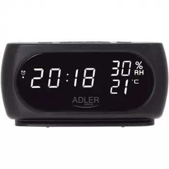 Adler AD 1186 skaitmeninis žadintuvas su LED ekranu, juodas