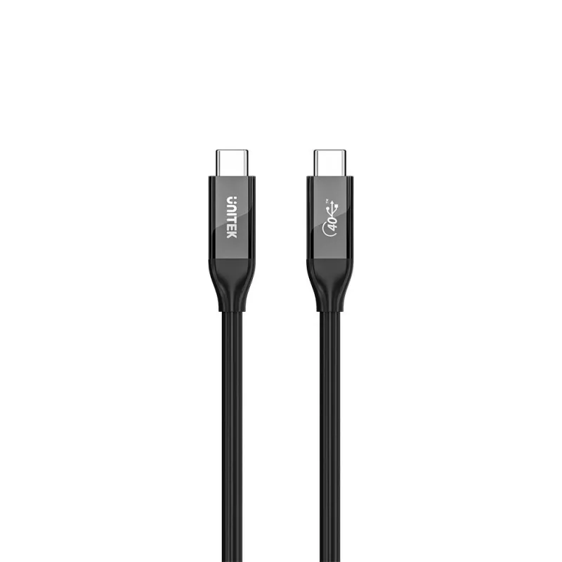 USB-C laidas Unitek C14100ABK01-2M — 2 m, 100 W galios tiekimas, 40 Gbps duomenys