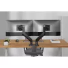 Laikiklis monitoriui DIGITUS Dvigubas monitorių laikiklis 2×45 colių ekranams, spaustuvas, 2×20 kg, VESA 75×75–100×100, pakreipimas -20–50°