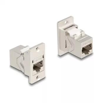 DeLOCK Panel Mount RJ45 Keystone modulis jungtis lizdas-lizdas Cat.6A metalinis kūginis