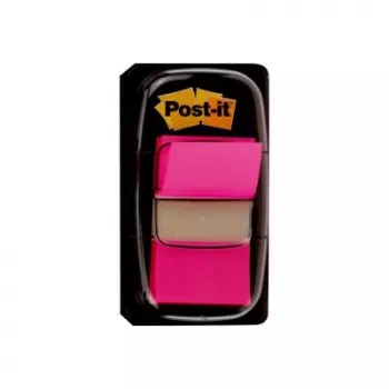 3M Post-it Index Pink, siauros, 50 lipnių juostelių, 25,4 x 43,2 mm, vienkartiniame dozatoriuje (I680-21)