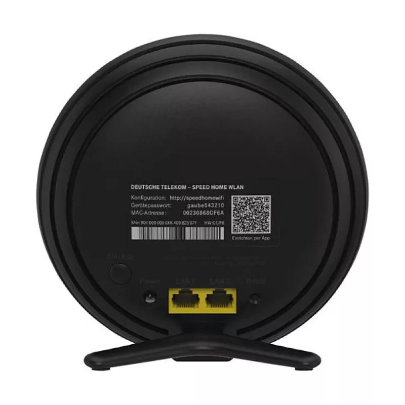 Belaidis maršrutizatorius Telekom 40824613 – dviejų juostų 2,4/5 GHz, Wi‑Fi 6, Gigabit Ethernet, vidinės antenos, juodas