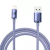 Baseus Crystal Shine USB į Lightning laidas, 2,4A, 2m (violetinis)