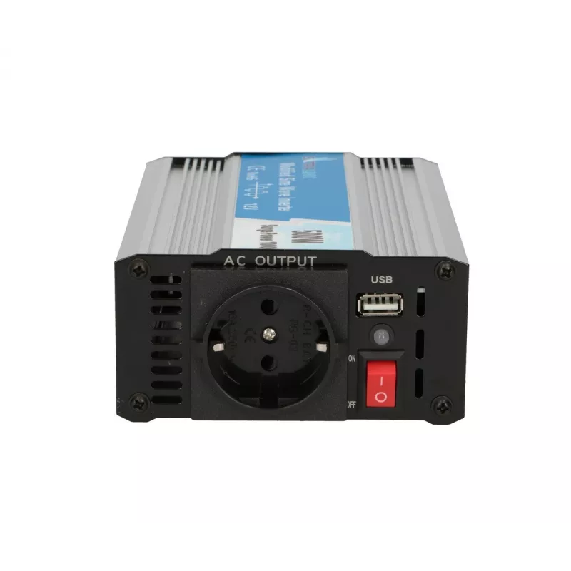 Automobilinis įtampos keitiklis Extralink OPIM-500W 12V, 500W modifikuotas sinusas, aliumininis korpusas, aktyvus aušinimas
