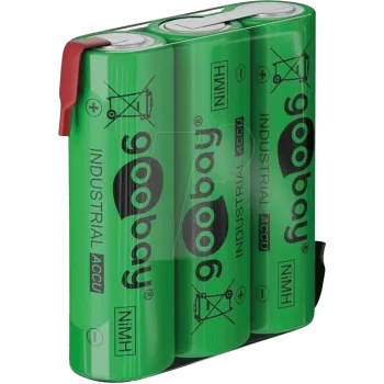 Goobay 3x AA (Mignon) - 2100 mAh, žalia - litavimo koteliu (Z), nikelio-metalo hidrido baterija (NiMH), 3,6 V (55652)
