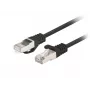 Ethernet pataisos kabelis LANBERG Cat6 U/UTP PCF6-20CC-0100-BK, 1 m, juodas, RJ-45, 250 MHz, CCA