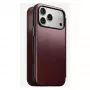 Dėklas telefonui Nomad Modern Leather Folio, skirtas iPhone 17 Pro Max — odinis, TPU, PC, aliuminis, bordo spalvos, 16 cm (6,3 colio)