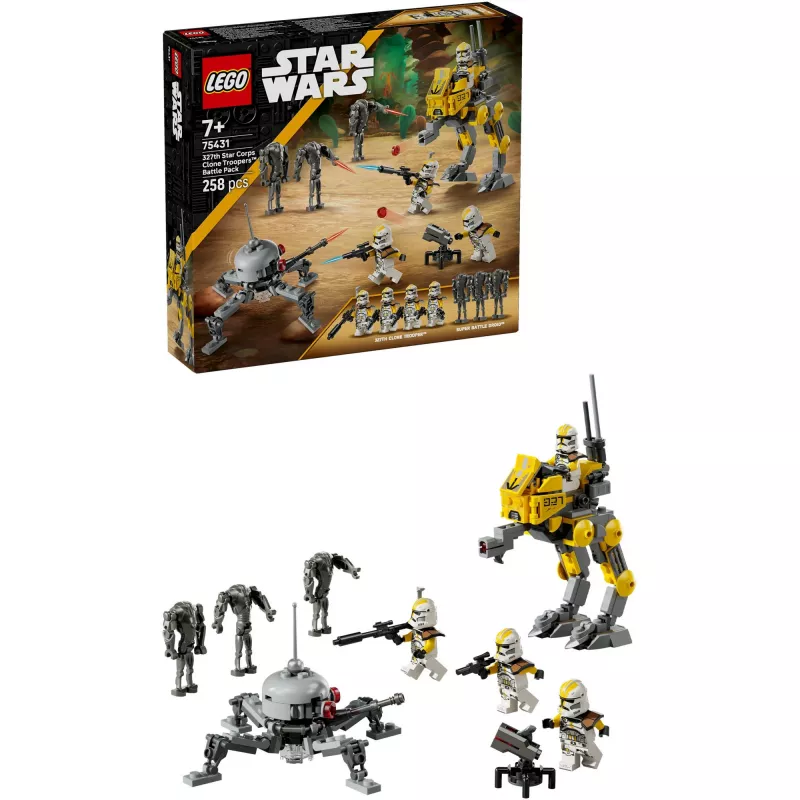 LEGO Star Wars 327th Star Corps Clone Troopers Battle 75431 – 258 dalių, 7 minifigūrėlių, nuo 7 metų