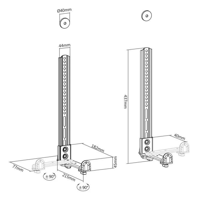 Maclean MC-914 Universalus laikiklis garsiakalbiams po televizoriumi iki 15 kg VESA