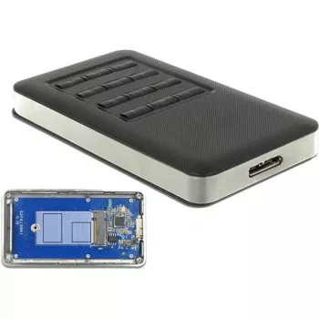 DeLOCK 42594 SSD korpusas M.2 juodas sidabrinis