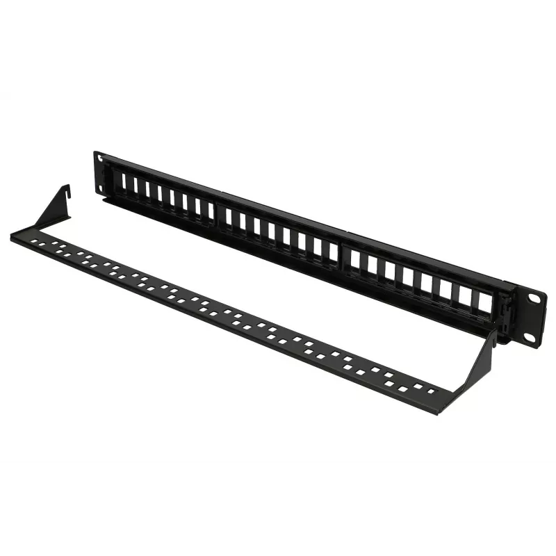 Patchpanel Extralink 24 prievadų U/UTP modulinis, 1U, juodas, 482,6 mm