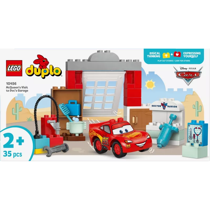 Konstruktorius LEGO DUPLO 10456 Disney McQueen ir Doko dirbtuvės – 35 dalys, nuo 2 metų