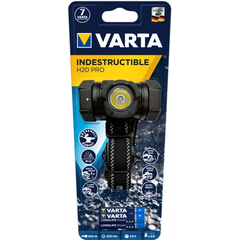 Kaktinė lemputė Varta INDESTRUCTIBLE H20 PRO Black LED 350 lm