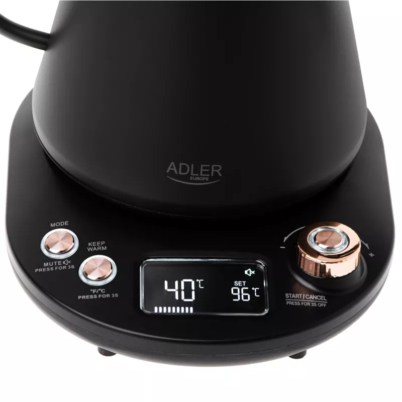Adler AD 1349 Elektrinis virdulys su ilgu snapeliu 1,0 l Juodas