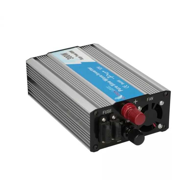 Įtampos keitiklis Extralink OPIP-300W 12V 300W gryno sinuso, aliuminio korpusas, aktyvus aušinimas