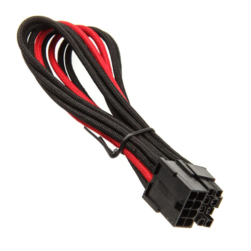 SilverStone PCIe-8 kaiščio į PCIe-6+2 kaiščio laidas, 250 mm - juoda/raudona
